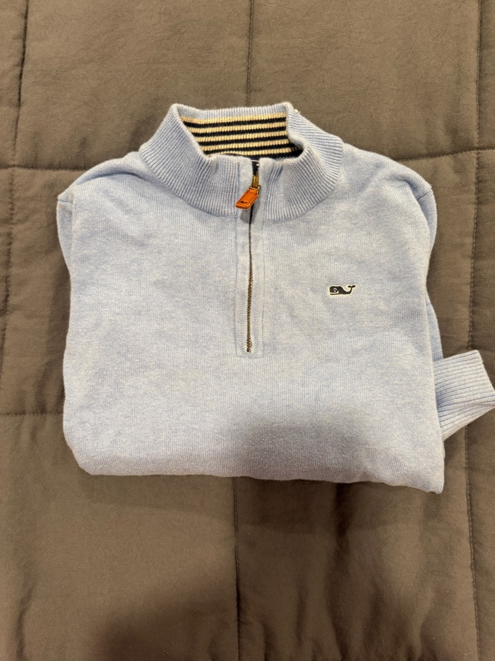 Vineyard Vines Boys Light Blue Quarter-Zip Sweater